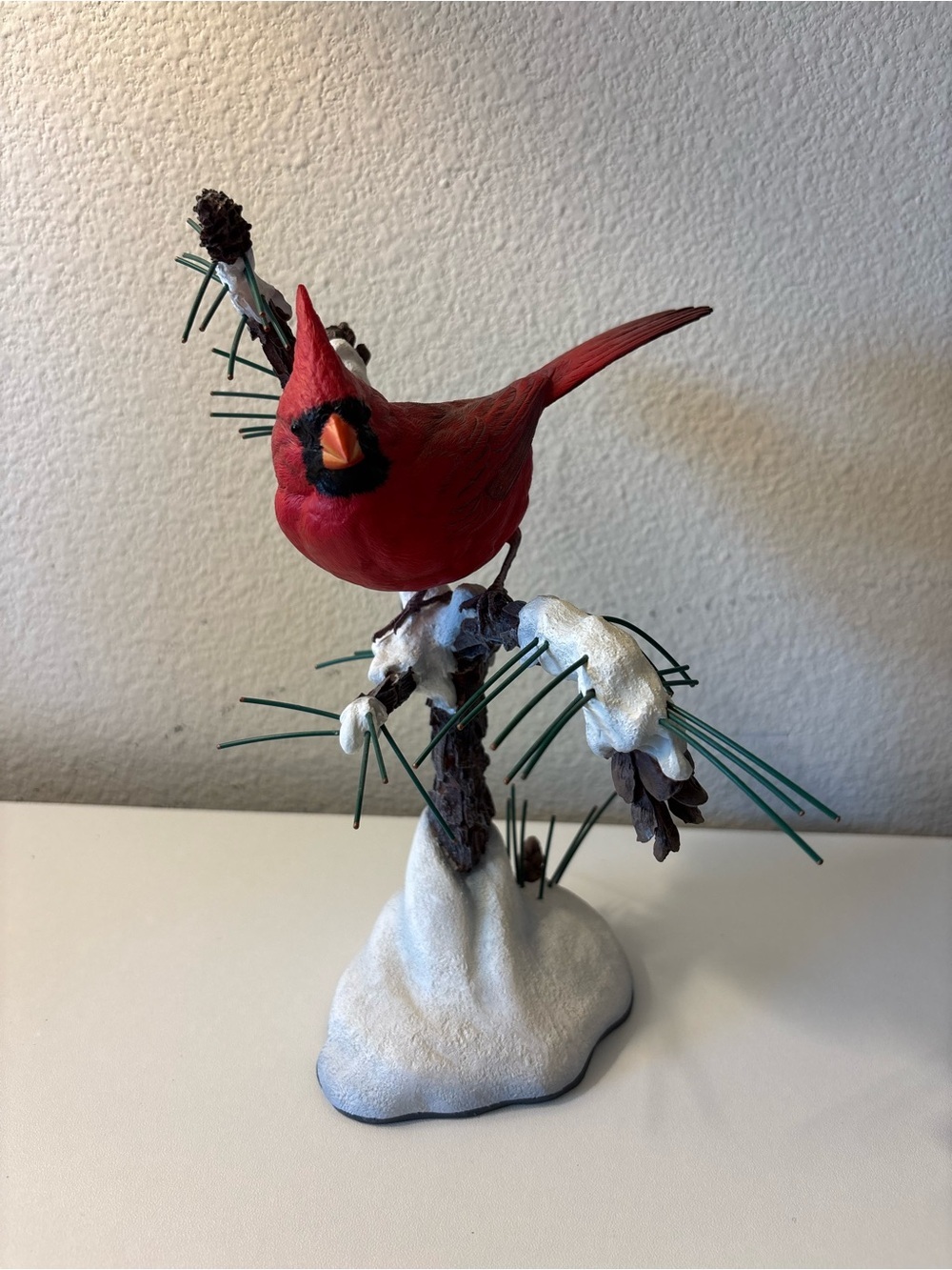 Winter’s Jewel Cardinal Figurine by Bob Guge Barbara Mint Red Bird Winter Decor